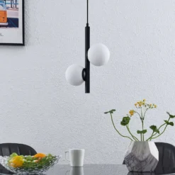 Emarin Lámpara Colgante Black/Opal - Lucande -Mejor Iluminación Tienda 42519117130534