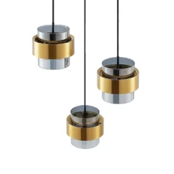 Ikibare Cluster Lámpara Colgante Black/Brass/Smoke - Lucande