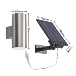 Maurun Solar Aplique De Pared Silver - Lindby -Mejor Iluminación Tienda 42519117133295