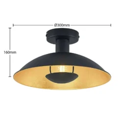 Narisara Lámpara De Techo Ø30 Black/Gold - Lindby -Mejor Iluminación Tienda 42519117135274