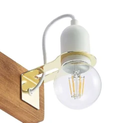 Becky Aplique De Pared Wood/White/Brass - Lucande -Mejor Iluminación Tienda 42519117136716