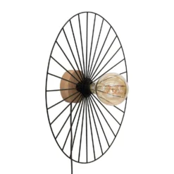 Yahel Aplique De Pared Ø45 Black/Wood - Envostar