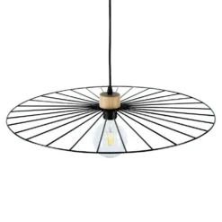 Yahel Lámpara Colgante Ø65 Black/Wood - Envostar