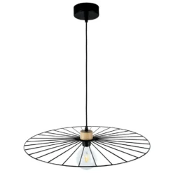 Yahel Lámpara Colgante Ø65 Black/Wood - Envostar -Mejor Iluminación Tienda 42519117219114