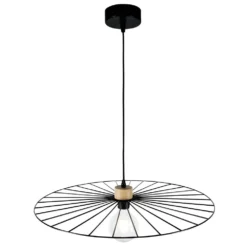 Yahel Lámpara Colgante Ø65 Black/Wood - Envostar -Mejor Iluminación Tienda 42519117219115