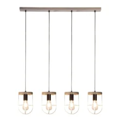 Neptuna 4 Lámpara Colgante Grey Wood/Black/Grey - Envostar -Mejor Iluminación Tienda 42519117231444