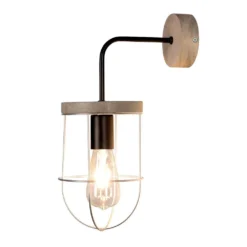 Neptuna Down Aplique De Pared Grey Wood/Black/Grey - Envostar -Mejor Iluminación Tienda 42519117231994