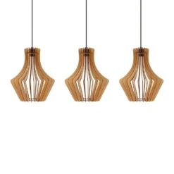 Floj 3 Lámpara Colgante Black/Wood - Envostar