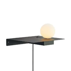 Pumari Right Aplique De Pared Black - Lindby