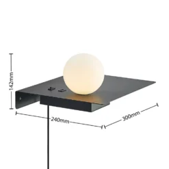 Pumari Left Aplique De Pared Black - Lindby -Mejor Iluminación Tienda 42519117255203
