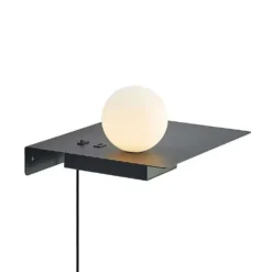 Pumari Left Aplique De Pared Black - Lindby