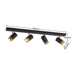 Evaro 4 Lámpara De Techo Black/Gold - Arcchio -Mejor Iluminación Tienda 42519117275934