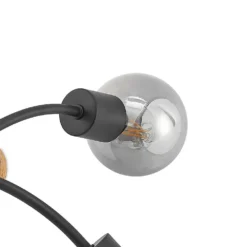 Eridia 5 Round Lámpara De Techo Black/Wood - Lindby -Mejor Iluminación Tienda 42519117284157