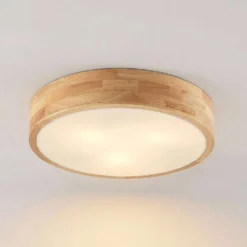 Tanju Lámpara De Techo Ø40 Wood/White - Lindby -Mejor Iluminación Tienda 42519117290474