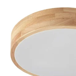 Tanju Lámpara De Techo Ø40 Wood/White - Lindby -Mejor Iluminación Tienda 42519117290475