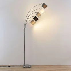 Abiram Lámpara De Pie Grey/Black/White - Lindby -Mejor Iluminación Tienda 42519117327644