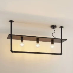 Kirista 3 Lámpara De Techo Black - Lindby -Mejor Iluminación Tienda 42519117347825