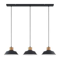 Nefeli 3 Lámpara Colgante Black/Wood - Lindby -Mejor Iluminación Tienda 4251911743531 6