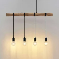 Ferris 4 Lámpara Colgante Wood/Black - Lindby -Mejor Iluminación Tienda 4251911744507 4