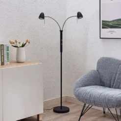 Shreena 2 Lámpara De Pie Black - Lindby -Mejor Iluminación Tienda 42519117445833