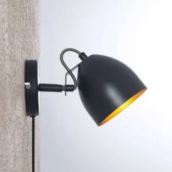 Fintja Aplique De Pared Black/Gold - Lindby -Mejor Iluminación Tienda 42519117448665