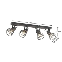 Flintos 4 Lámpara De Techo Black - Lindby -Mejor Iluminación Tienda 4251911749458 5