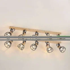 Flintos 5 Lámpara De Techo Wood/Black - Lindby -Mejor Iluminación Tienda 4251911749496 4