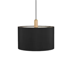 Paso Wood 50 P1 Lámpara Colgante Roble/Negro Con Cable Negro - Darø