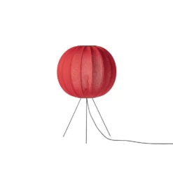 Knit-Wit 60 Round Lámpara De Pie Medium Maple Red - Made By Hand