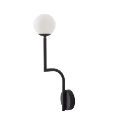 Mobil 46 Aplique De Pared Hardwired Black/Opal - Pholc