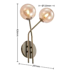 Wynina 2 Aplique De Pared Brass/Amber - Lucande -Mejor Iluminación Tienda 9627298 3